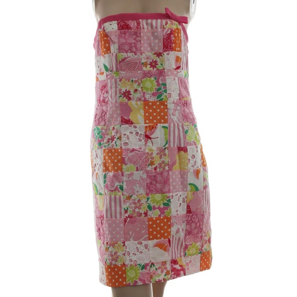 Lilly Pulitzer Strapless Patchwork Dress Size 2 - Picture 3 of 6